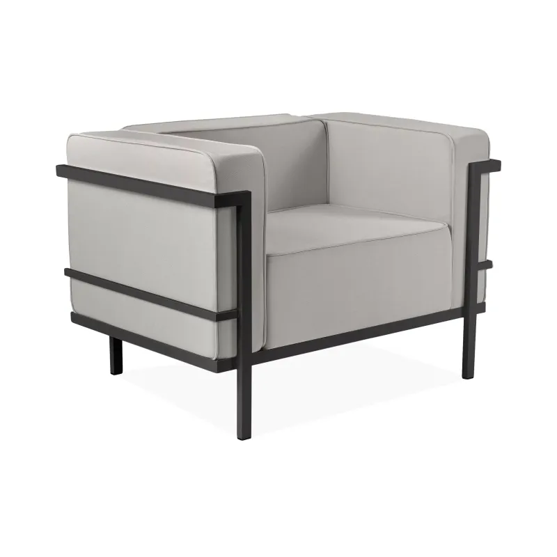 Lauko fotelis TRIGO, pilkas/šviesiai pilkas, 99x69x70 cm