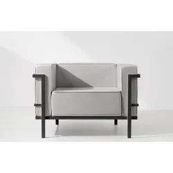 Lauko fotelis TRIGO, pilkas/šviesiai pilkas, 99x69x70 cm