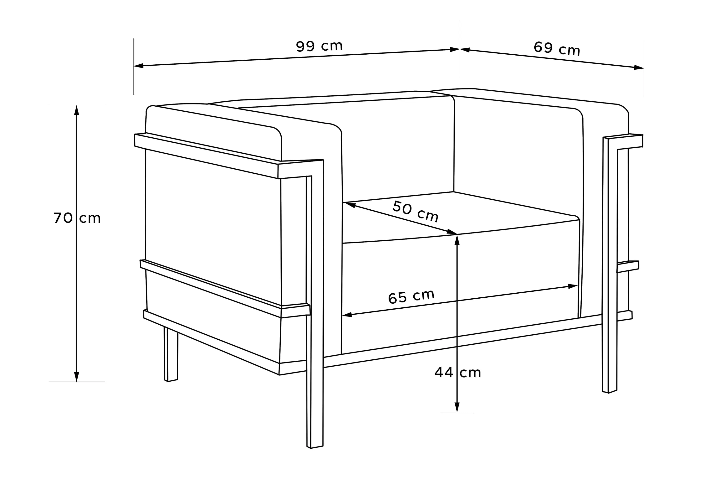 Lauko fotelis TRIGO, pilkas/šviesiai pilkas, 99x69x70 cm