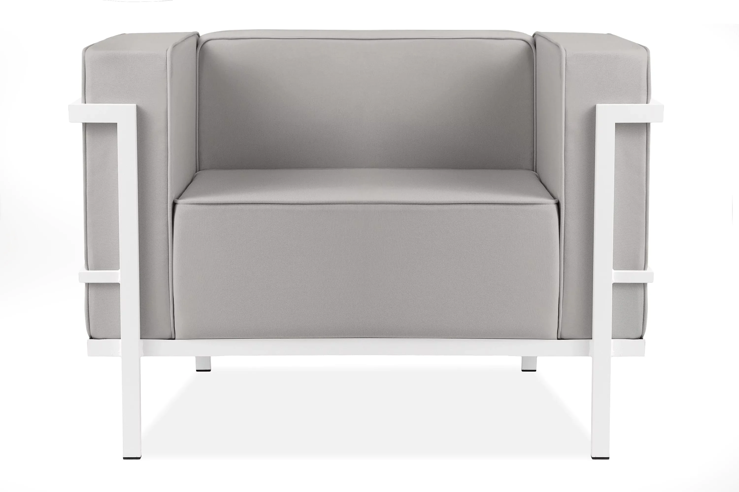 Lauko fotelis TRIGO, baltas/šviesiai pilkas, 99x69x70 cm