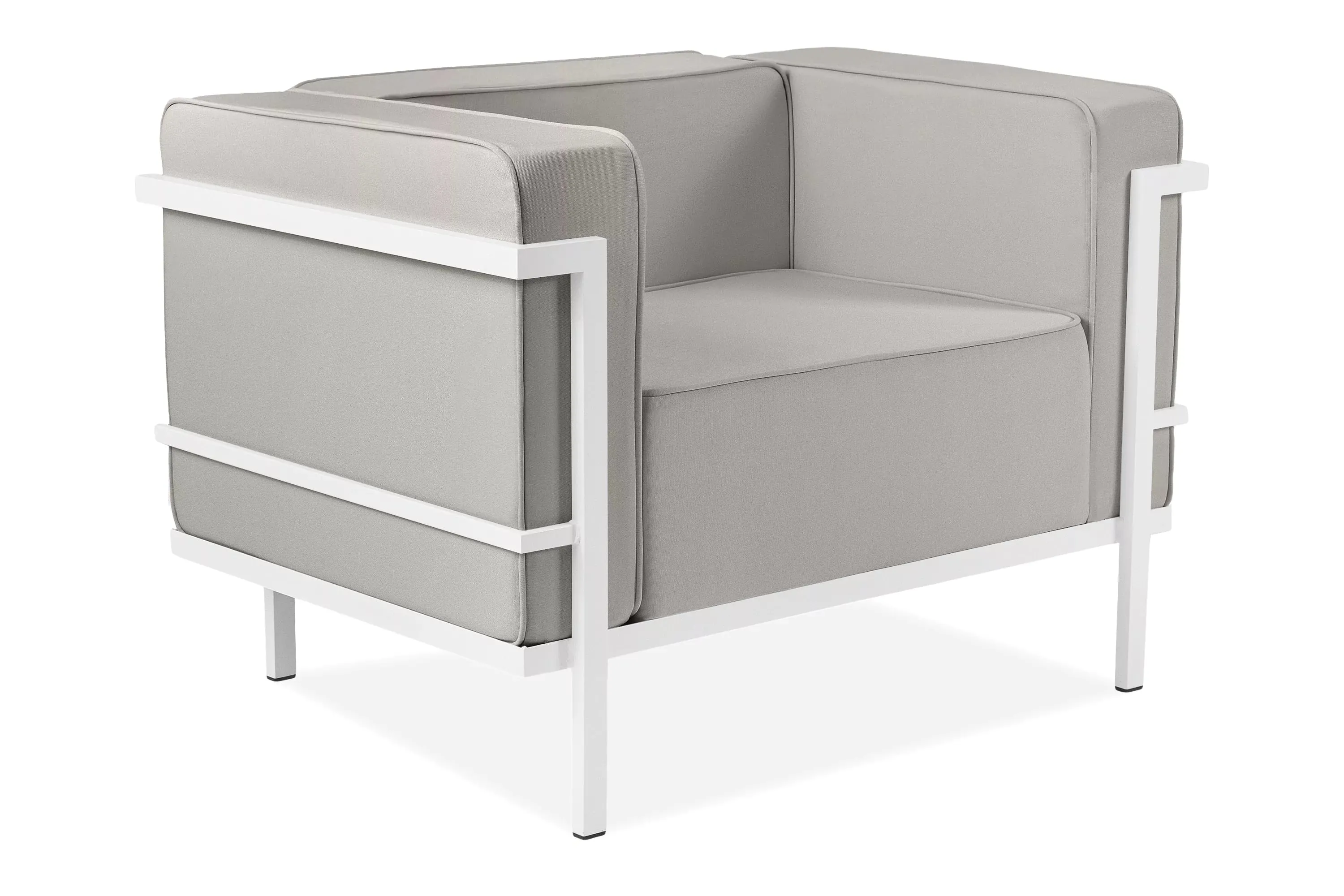 Lauko fotelis TRIGO, baltas/šviesiai pilkas, 99x69x70 cm