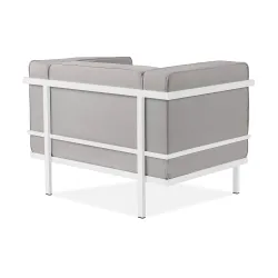 Lauko fotelis TRIGO, baltas/šviesiai pilkas, 99x69x70 cm