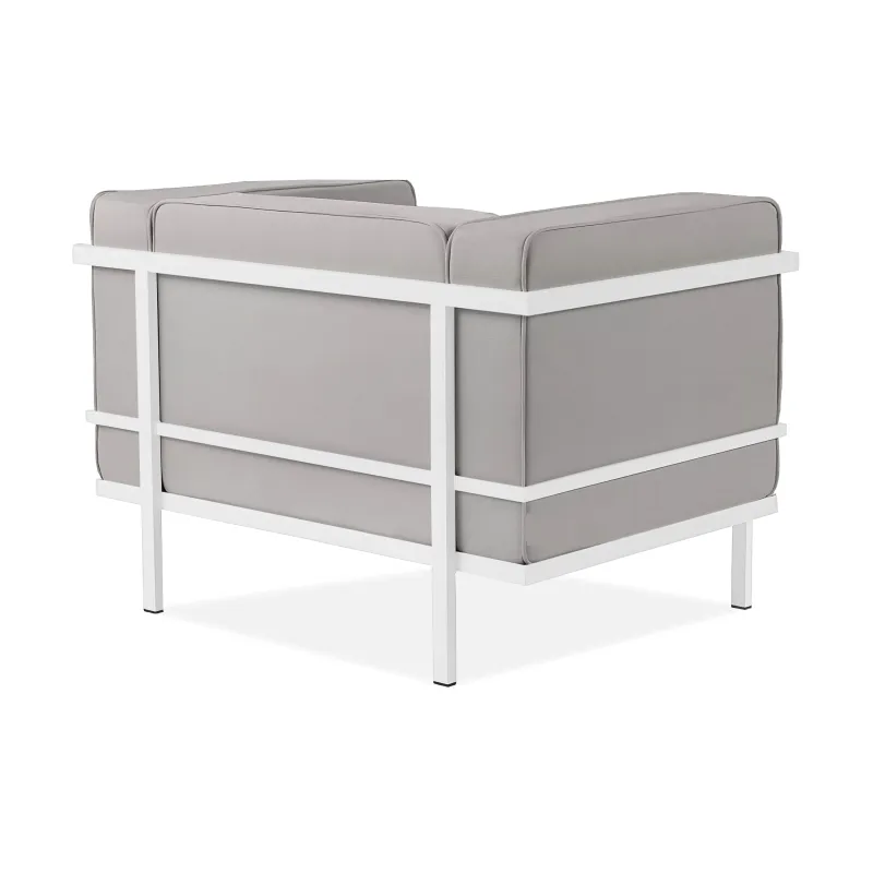 Lauko fotelis TRIGO, baltas/šviesiai pilkas, 99x69x70 cm