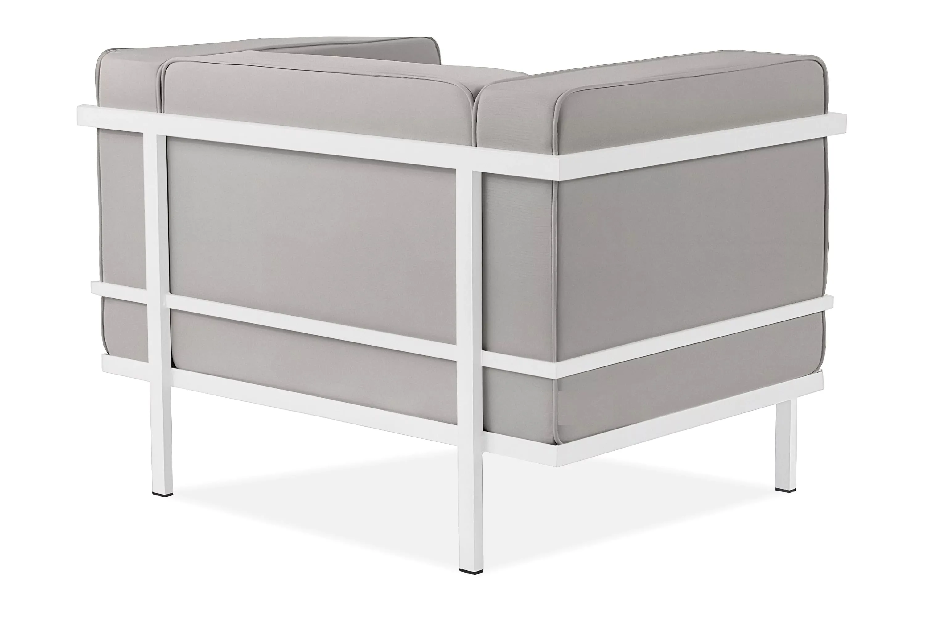 Lauko fotelis TRIGO, baltas/šviesiai pilkas, 99x69x70 cm