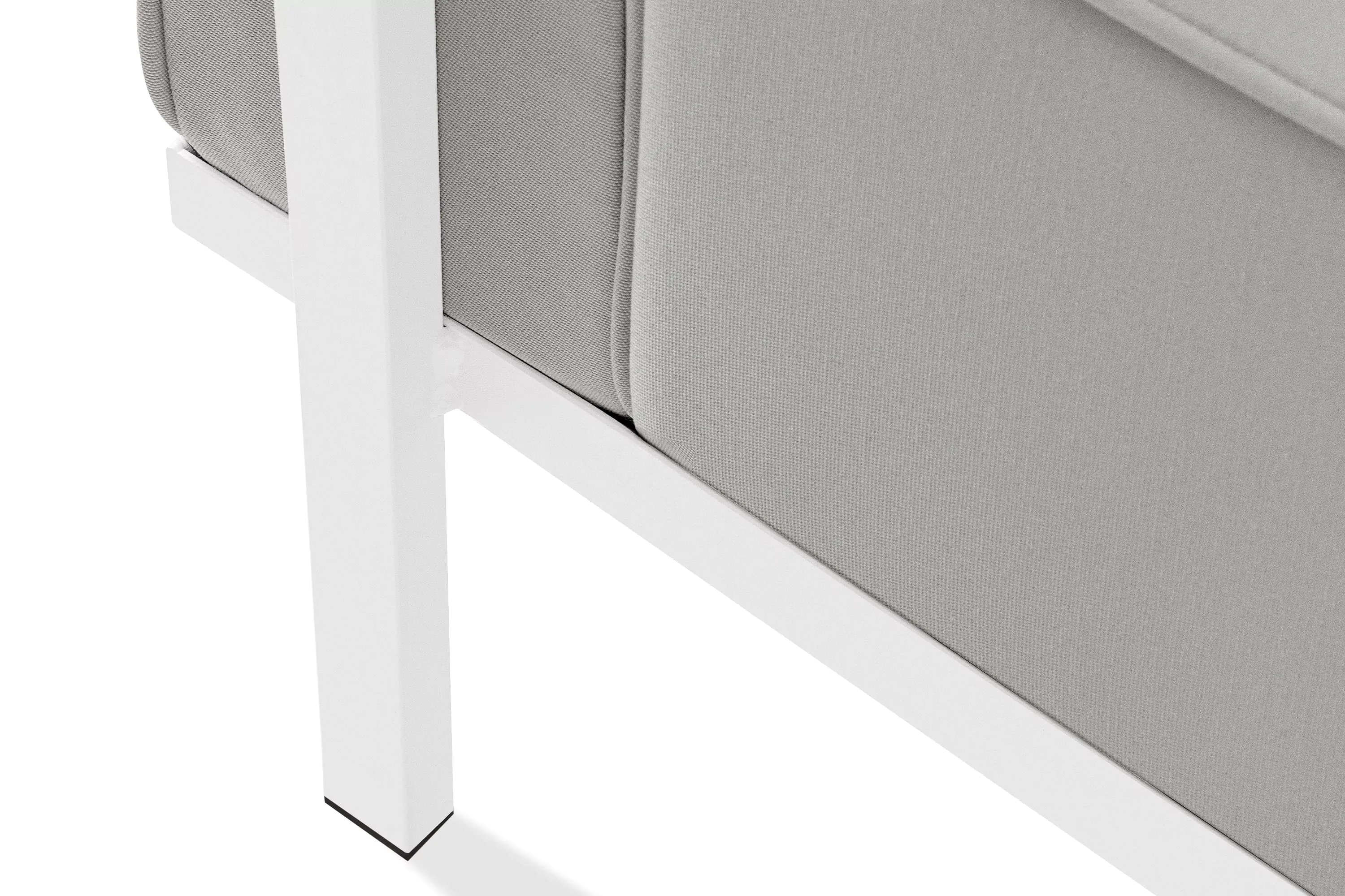 Lauko fotelis TRIGO, baltas/šviesiai pilkas, 99x69x70 cm