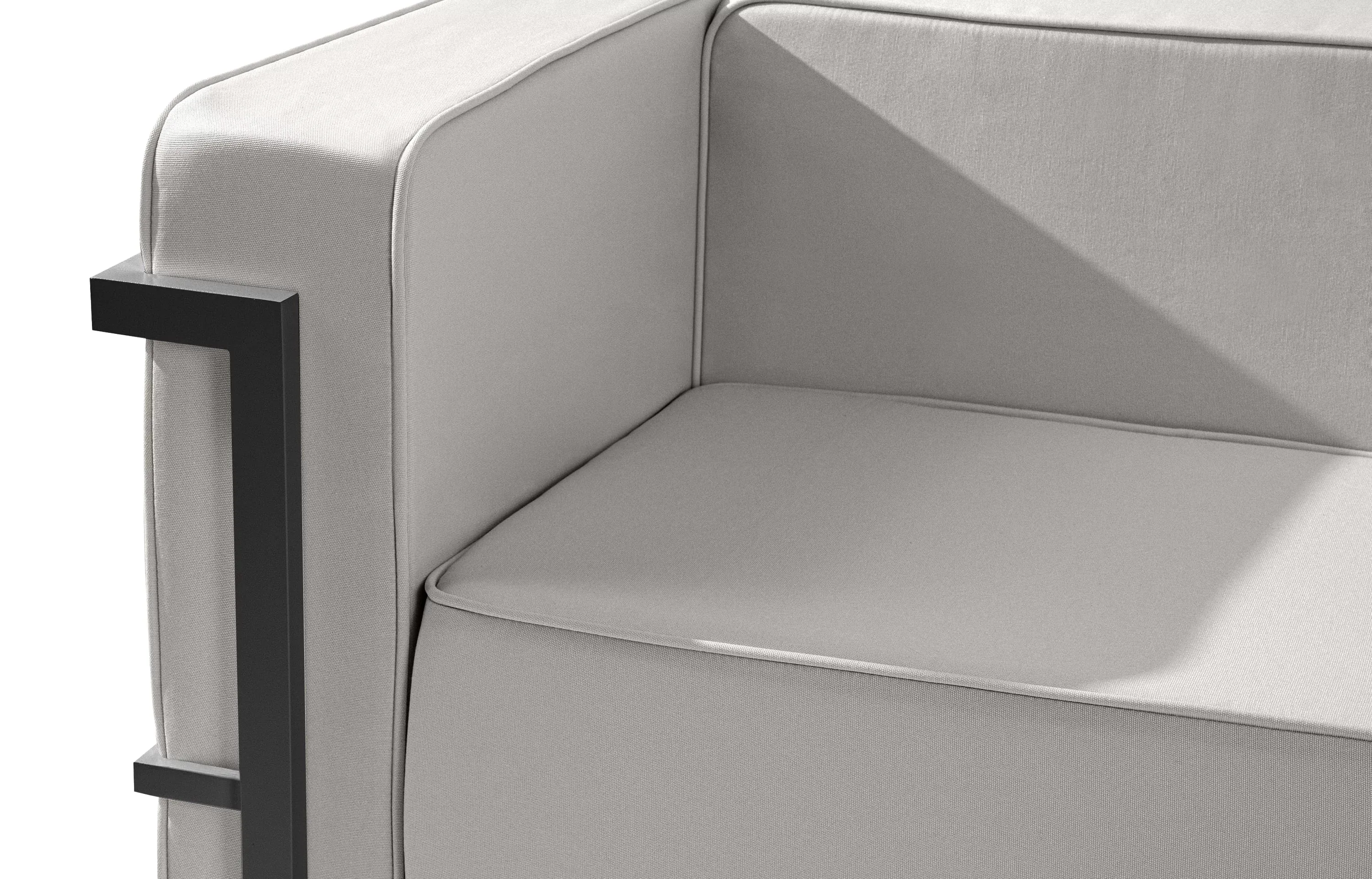 Lauko sofa TRIGO 2, pilka/šviesiai pilka, 164x69x70 cm