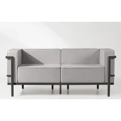 Lauko sofa TRIGO 2, pilka/šviesiai pilka, 164x69x70 cm