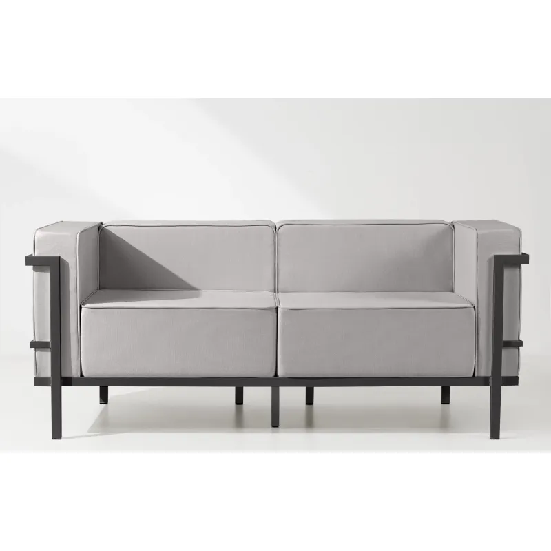 Lauko sofa TRIGO 2, pilka/šviesiai pilka, 164x69x70 cm