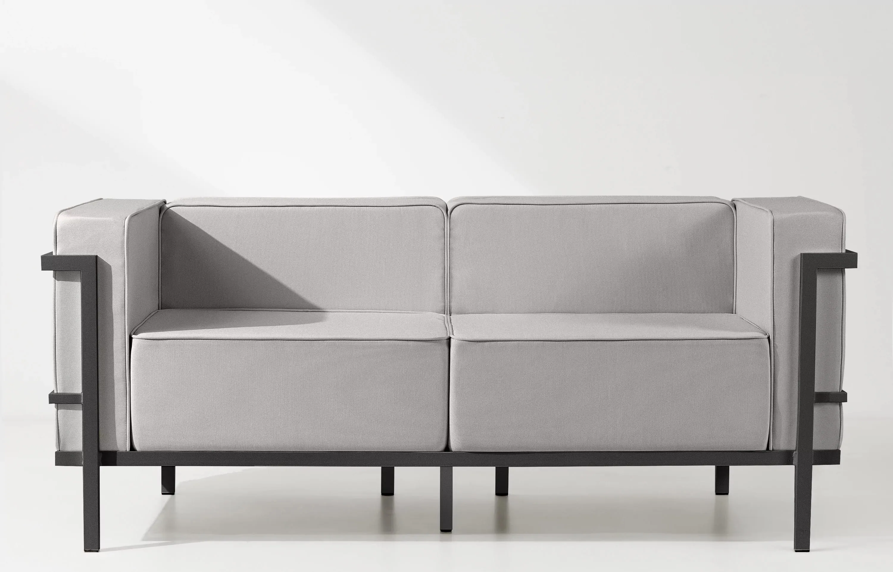Lauko sofa TRIGO 2, pilka/šviesiai pilka, 164x69x70 cm