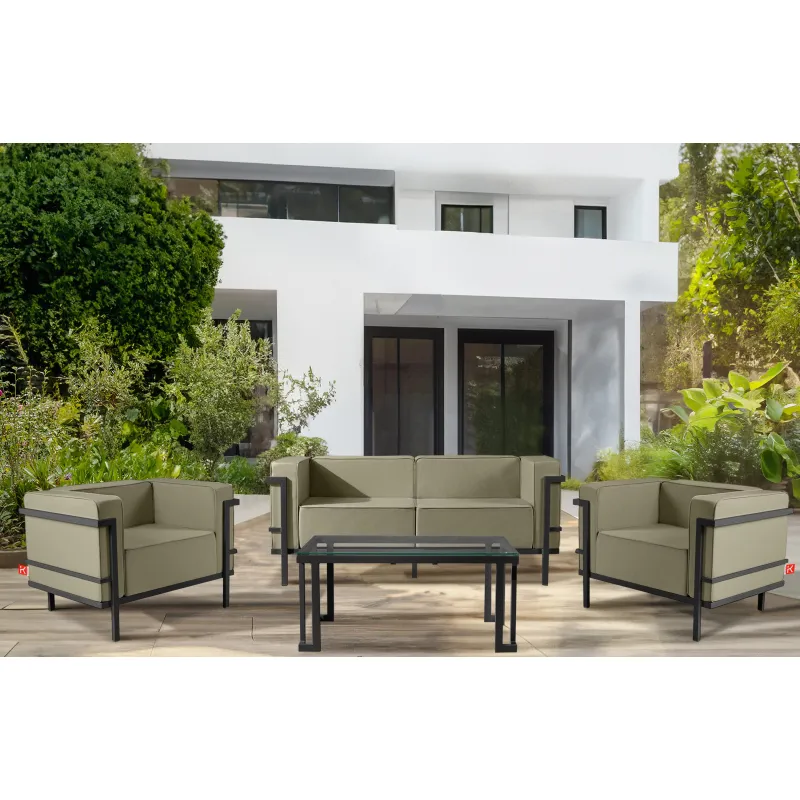 Lauko sofa TRIGO 2, pilka/smėlio, 164x69x70 cm