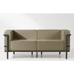 Lauko sofa TRIGO 2, pilka/smėlio, 164x69x70 cm
