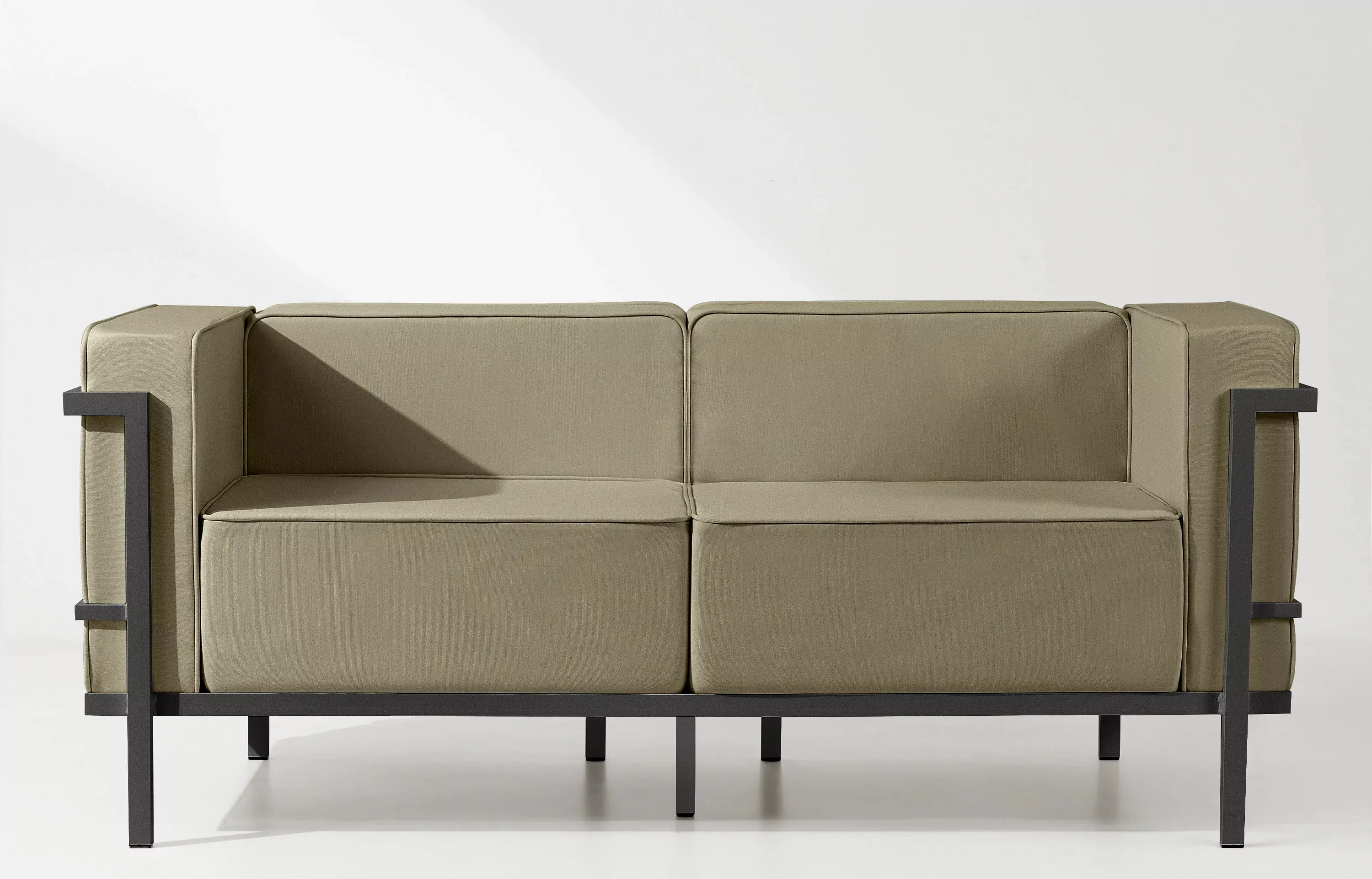 Lauko sofa TRIGO 2, pilka/smėlio, 164x69x70 cm