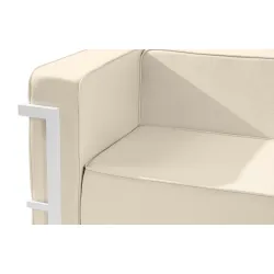 Lauko sofa TRIGO 2, balta/kreminė, 164x69x70 cm