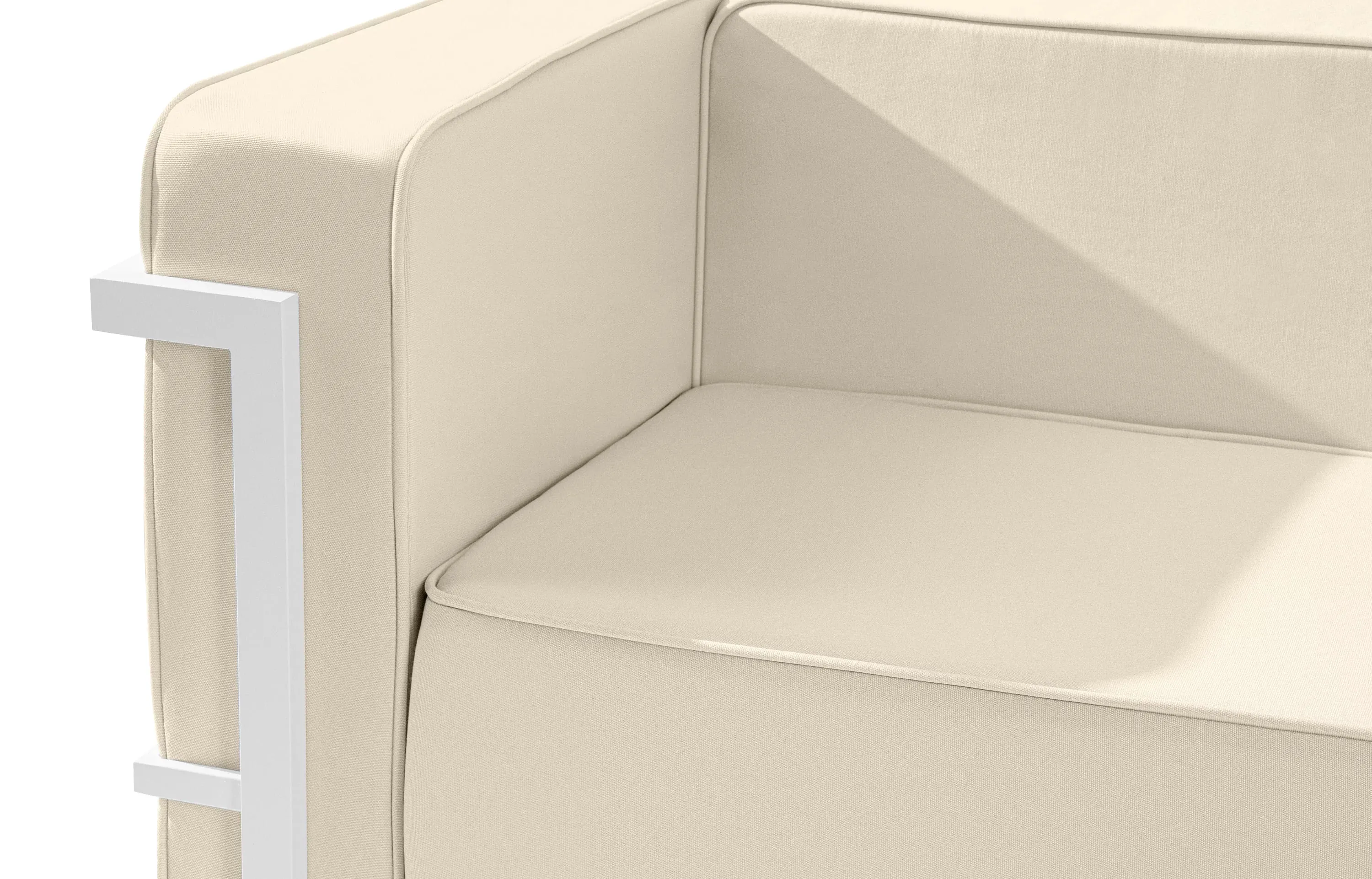 Lauko sofa TRIGO 2, balta/kreminė, 164x69x70 cm