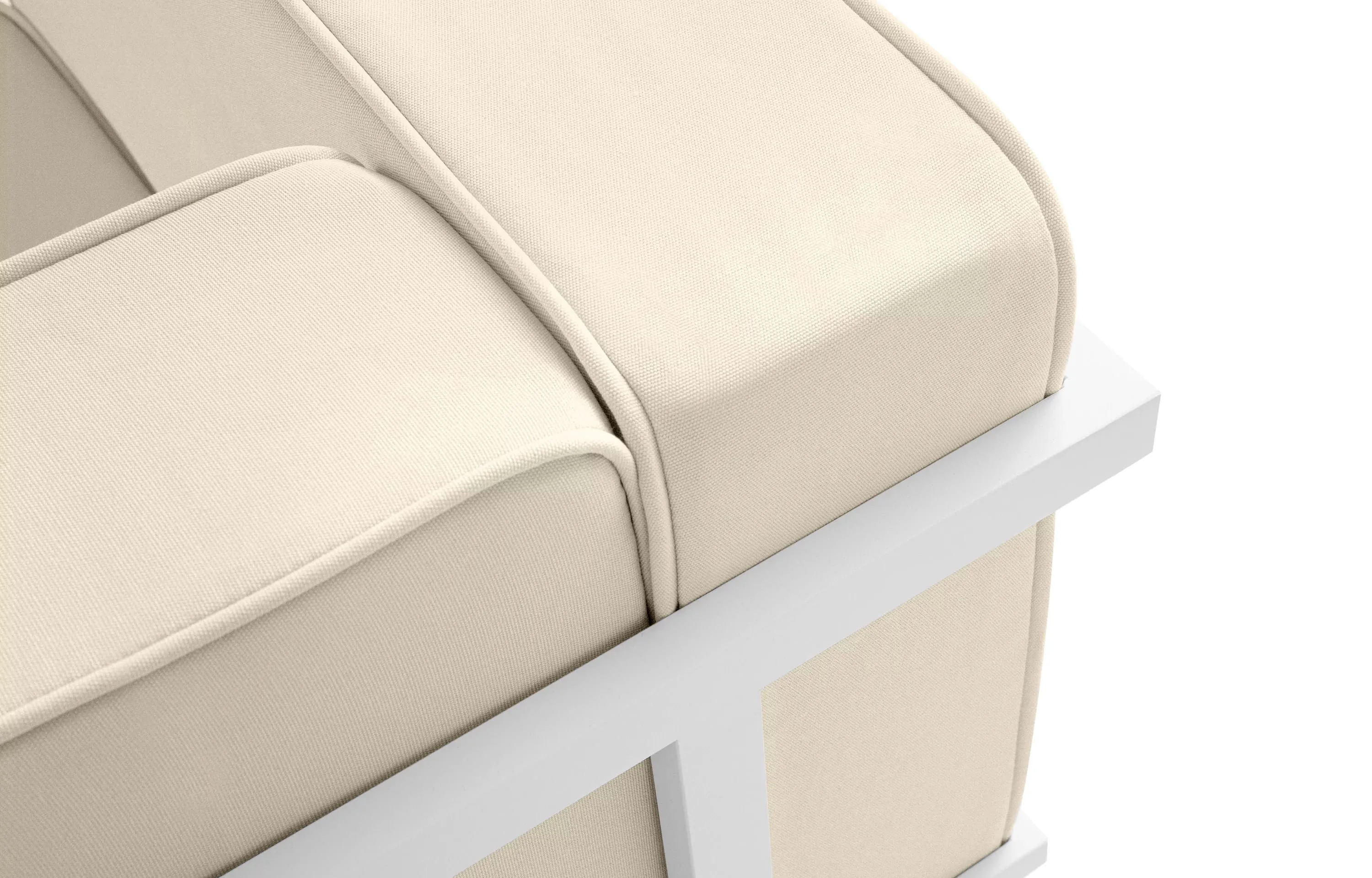 Lauko sofa TRIGO 2, balta/kreminė, 164x69x70 cm