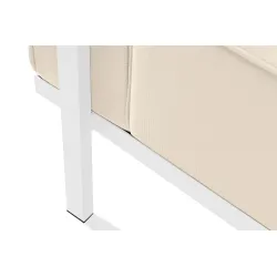 Lauko sofa TRIGO 2, balta/kreminė, 164x69x70 cm
