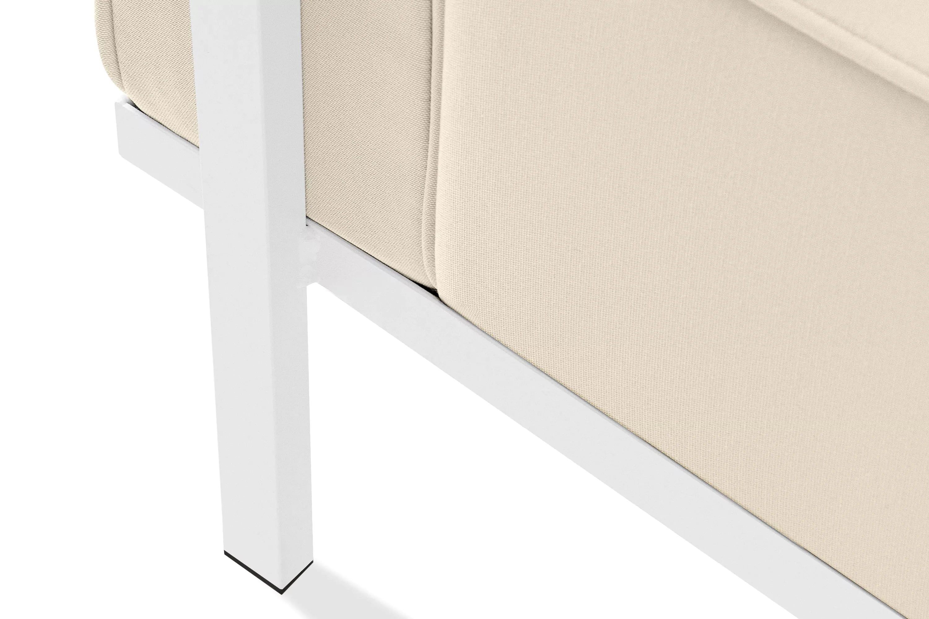 Lauko sofa TRIGO 2, balta/kreminė, 164x69x70 cm