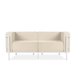 Lauko sofa TRIGO 2, balta/kreminė, 164x69x70 cm