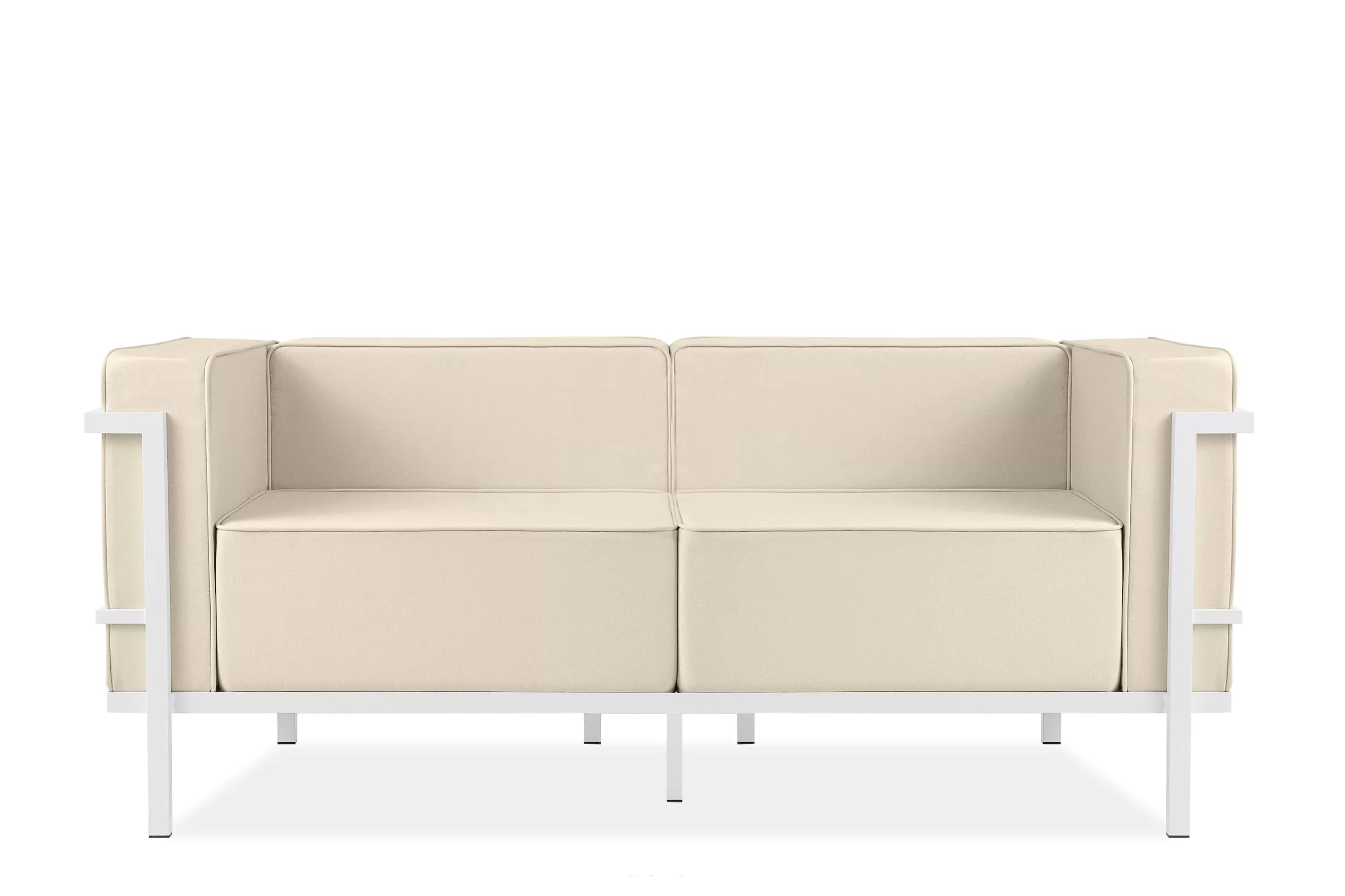 Lauko sofa TRIGO 2, balta/kreminė, 164x69x70 cm