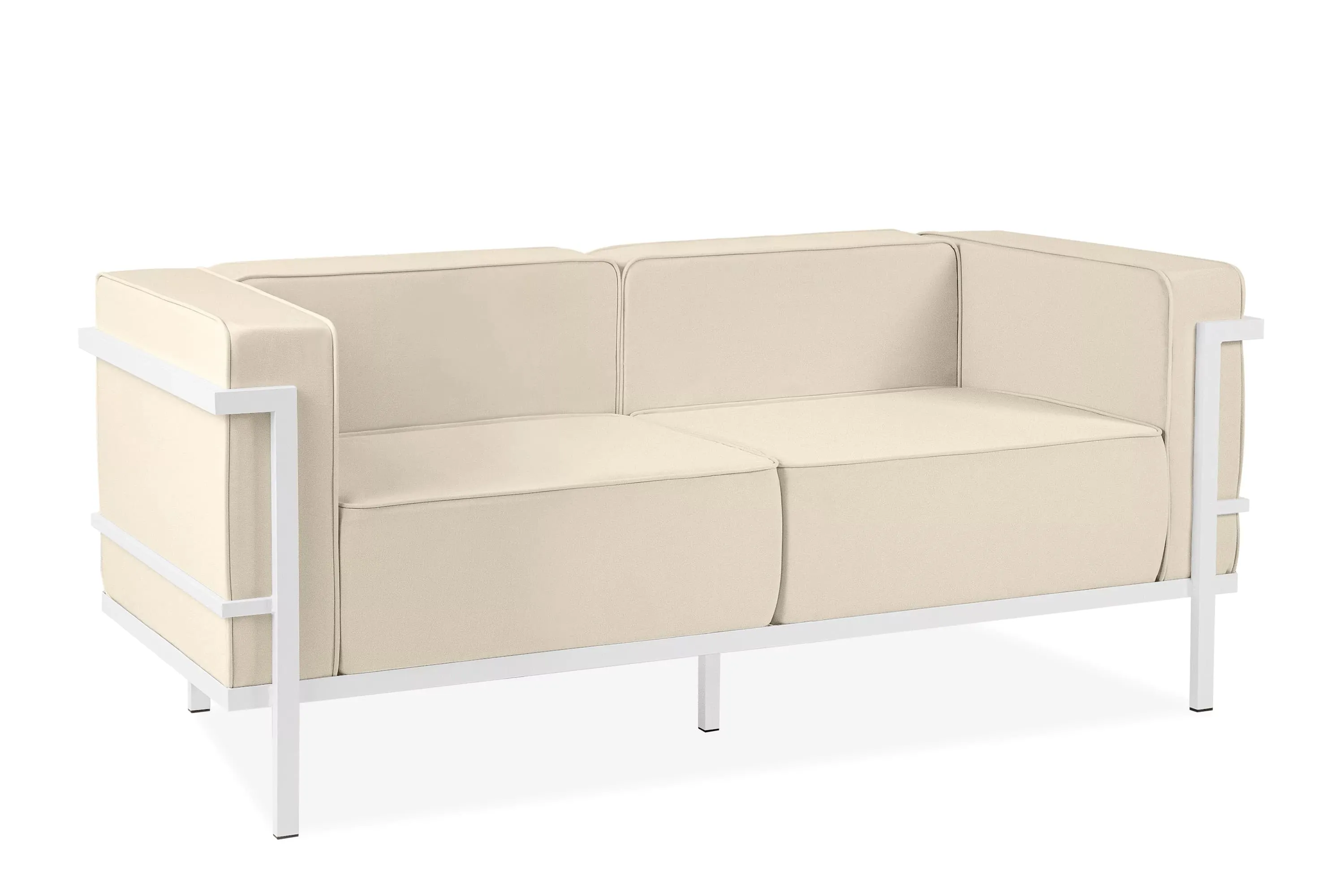 Lauko sofa TRIGO 2, balta/kreminė, 164x69x70 cm