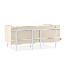 Lauko sofa TRIGO 2, balta/kreminė, 164x69x70 cm