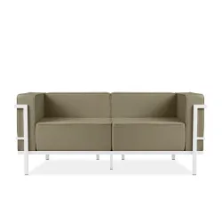Lauko sofa TRIGO 2, balta/smėlio, 164x69x70 cm