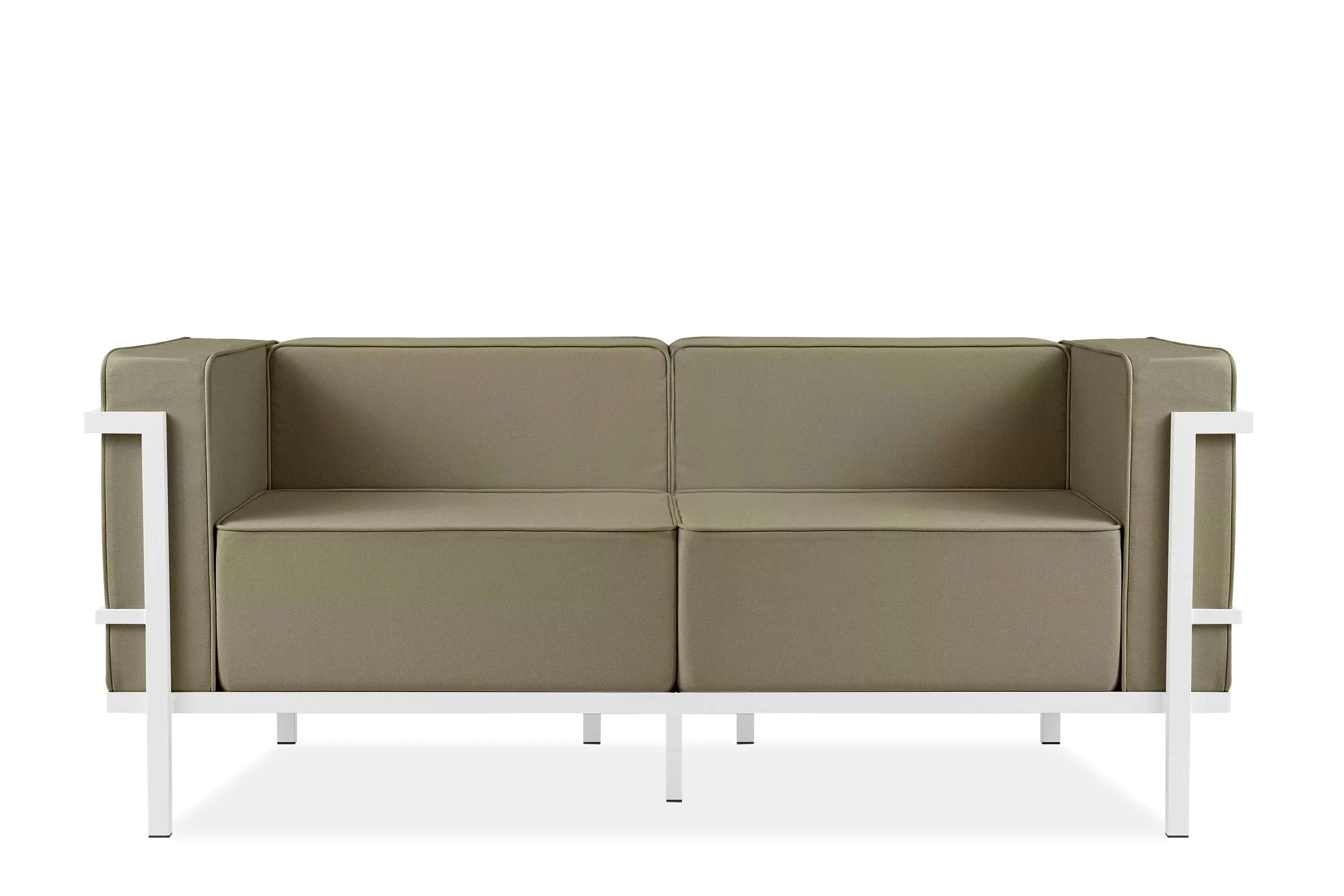 Lauko sofa TRIGO 2, balta/smėlio, 164x69x70 cm