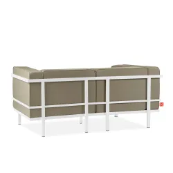 Lauko sofa TRIGO 2, balta/smėlio, 164x69x70 cm