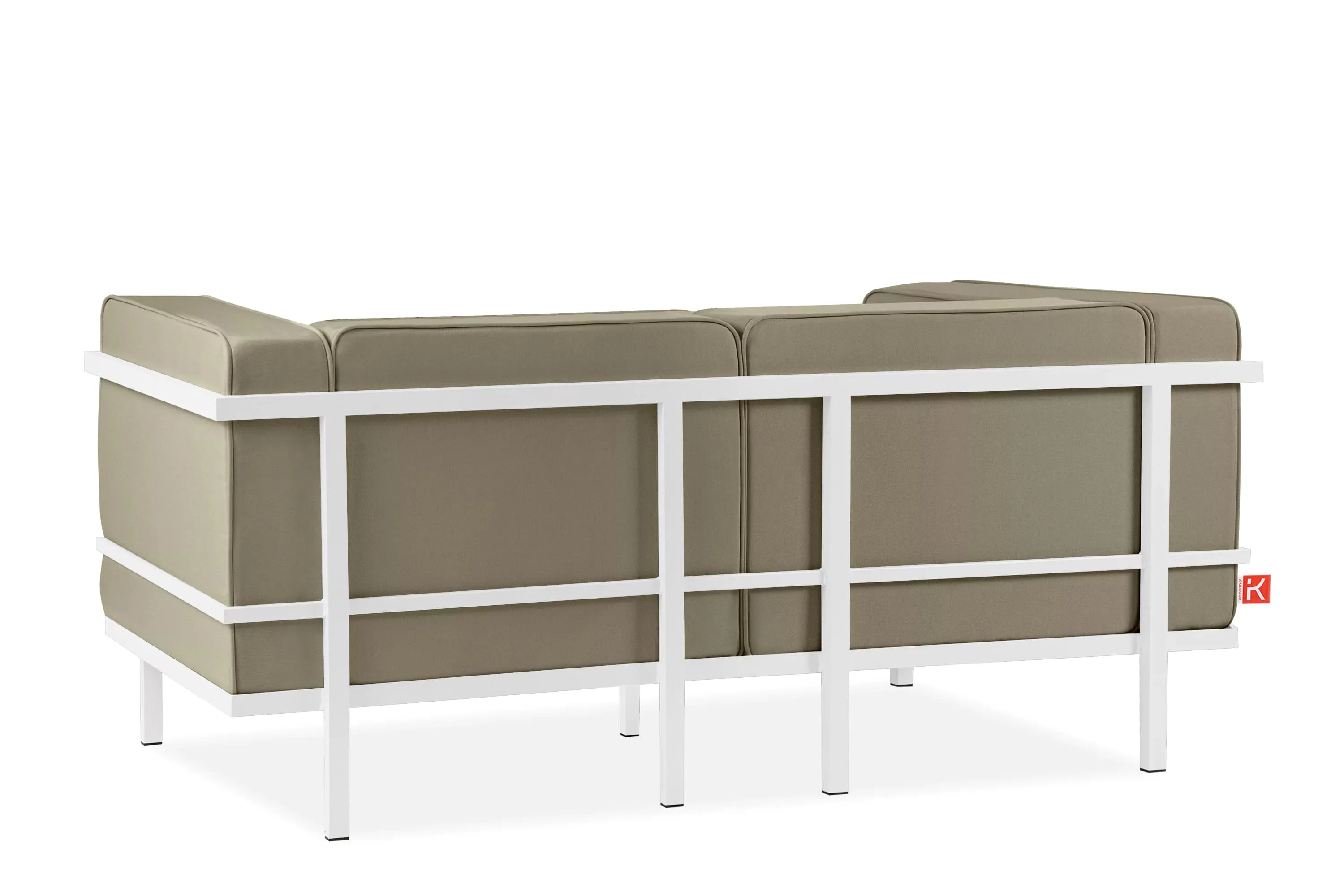 Lauko sofa TRIGO 2, balta/smėlio, 164x69x70 cm