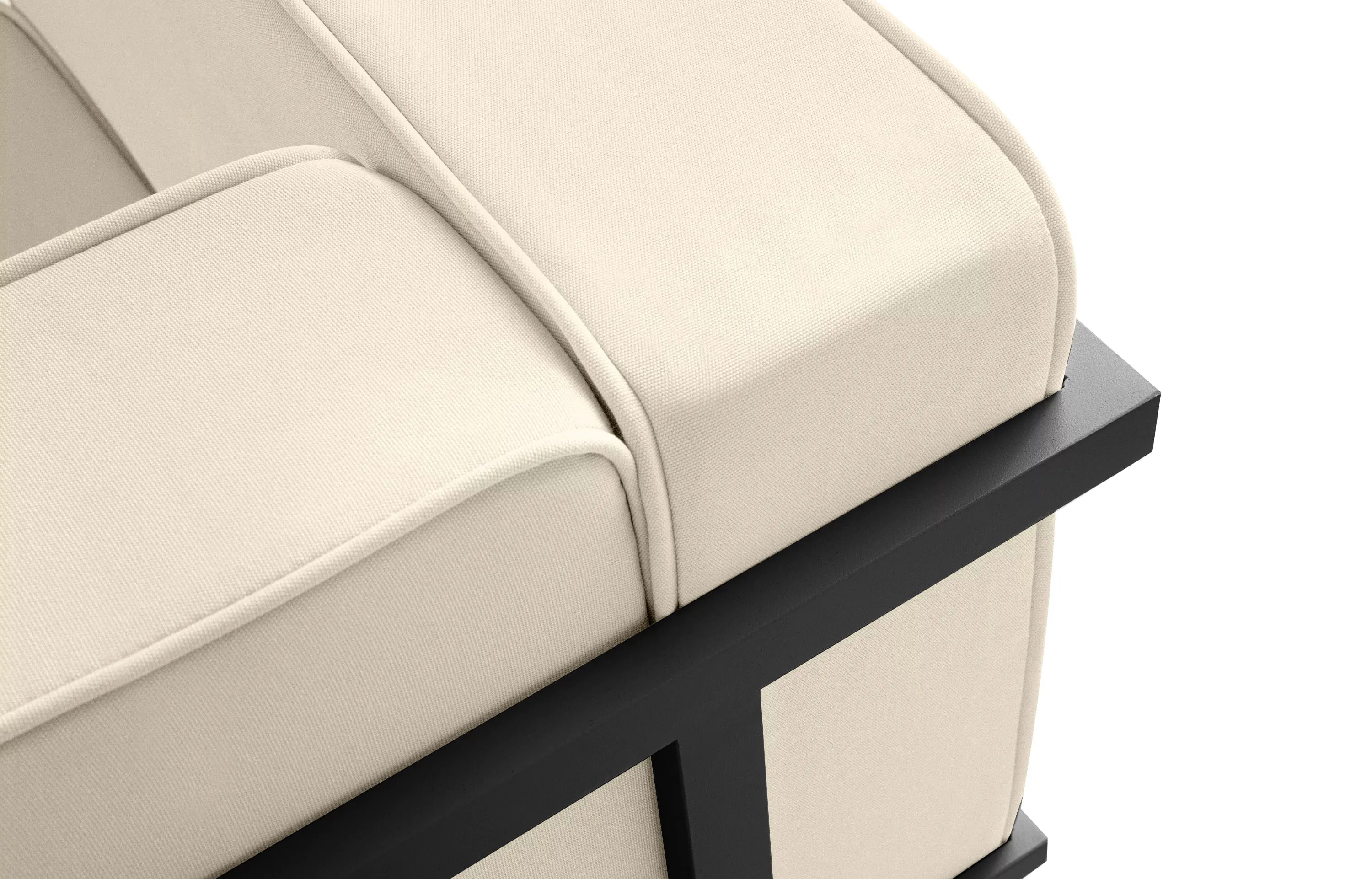 Lauko sofa TRIGO 3, pilka/kreminė, 229x69x70 cm