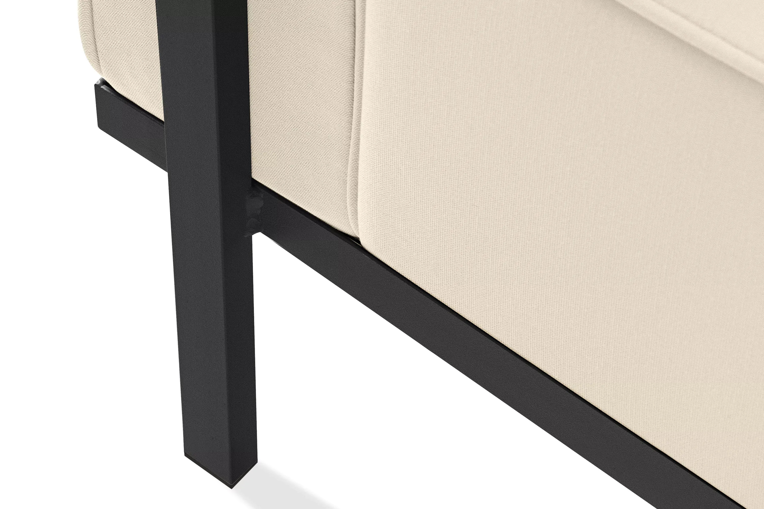 Lauko sofa TRIGO 3, pilka/kreminė, 229x69x70 cm