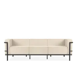 Lauko sofa TRIGO 3, pilka/kreminė, 229x69x70 cm