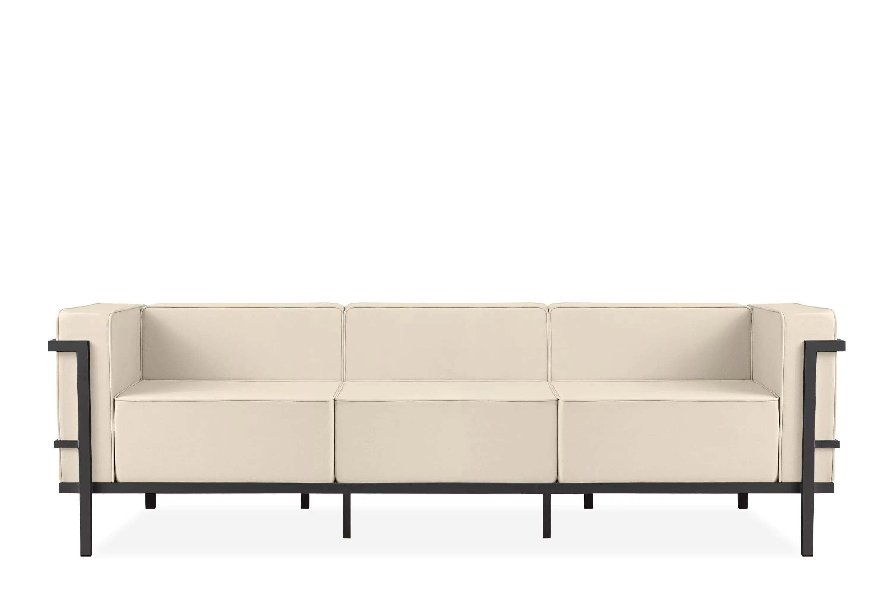 Lauko sofa TRIGO 3, pilka/kreminė, 229x69x70 cm