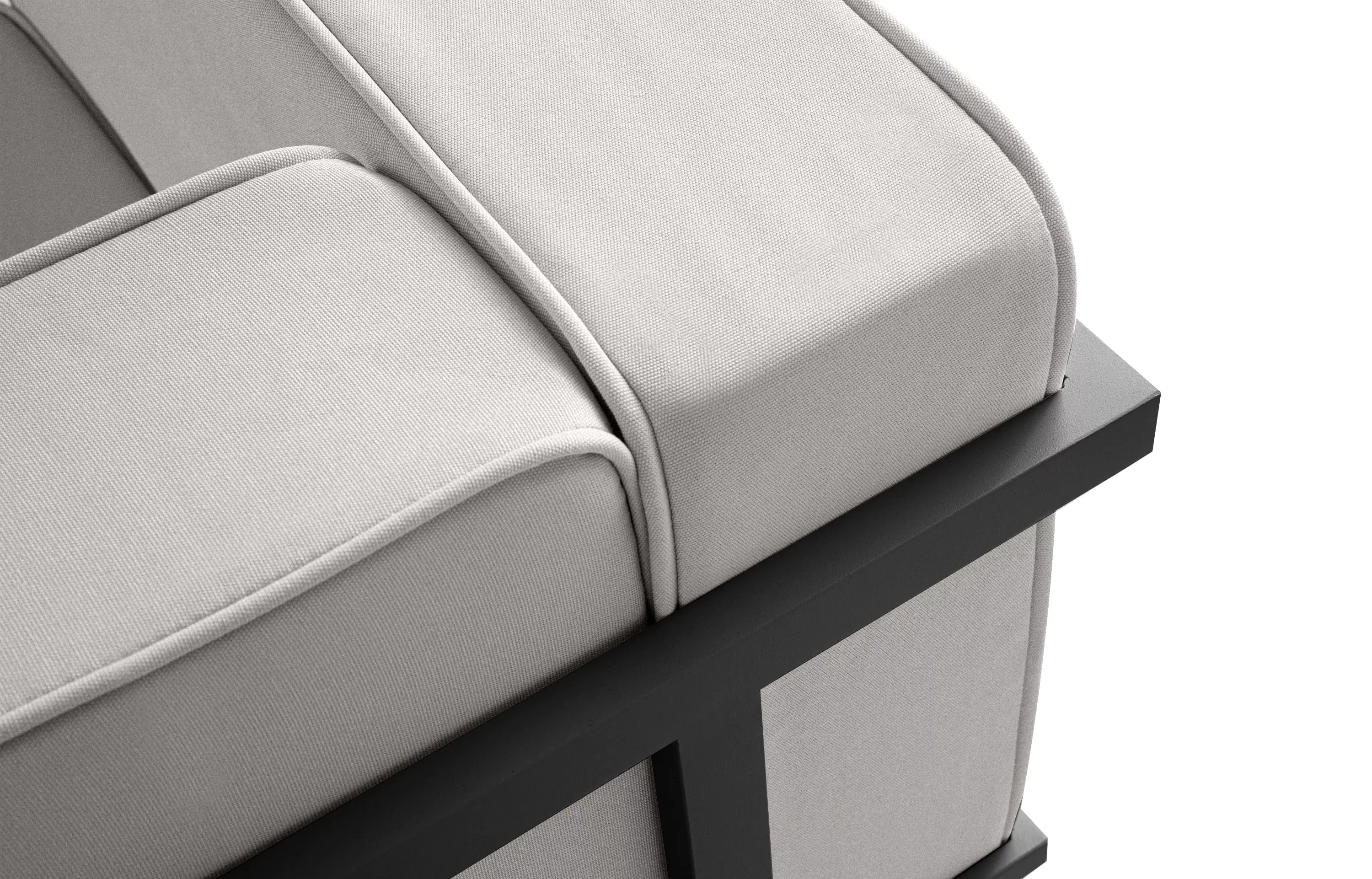 Lauko sofa TRIGO 3, pilka/šviesiai pilka, 229x69x70 cm