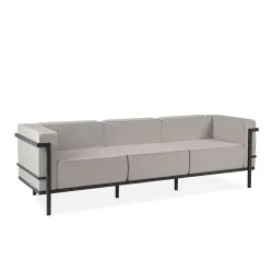 Lauko sofa TRIGO 3, pilka/šviesiai pilka, 229x69x70 cm