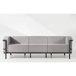 Lauko sofa TRIGO 3, pilka/šviesiai pilka, 229x69x70 cm