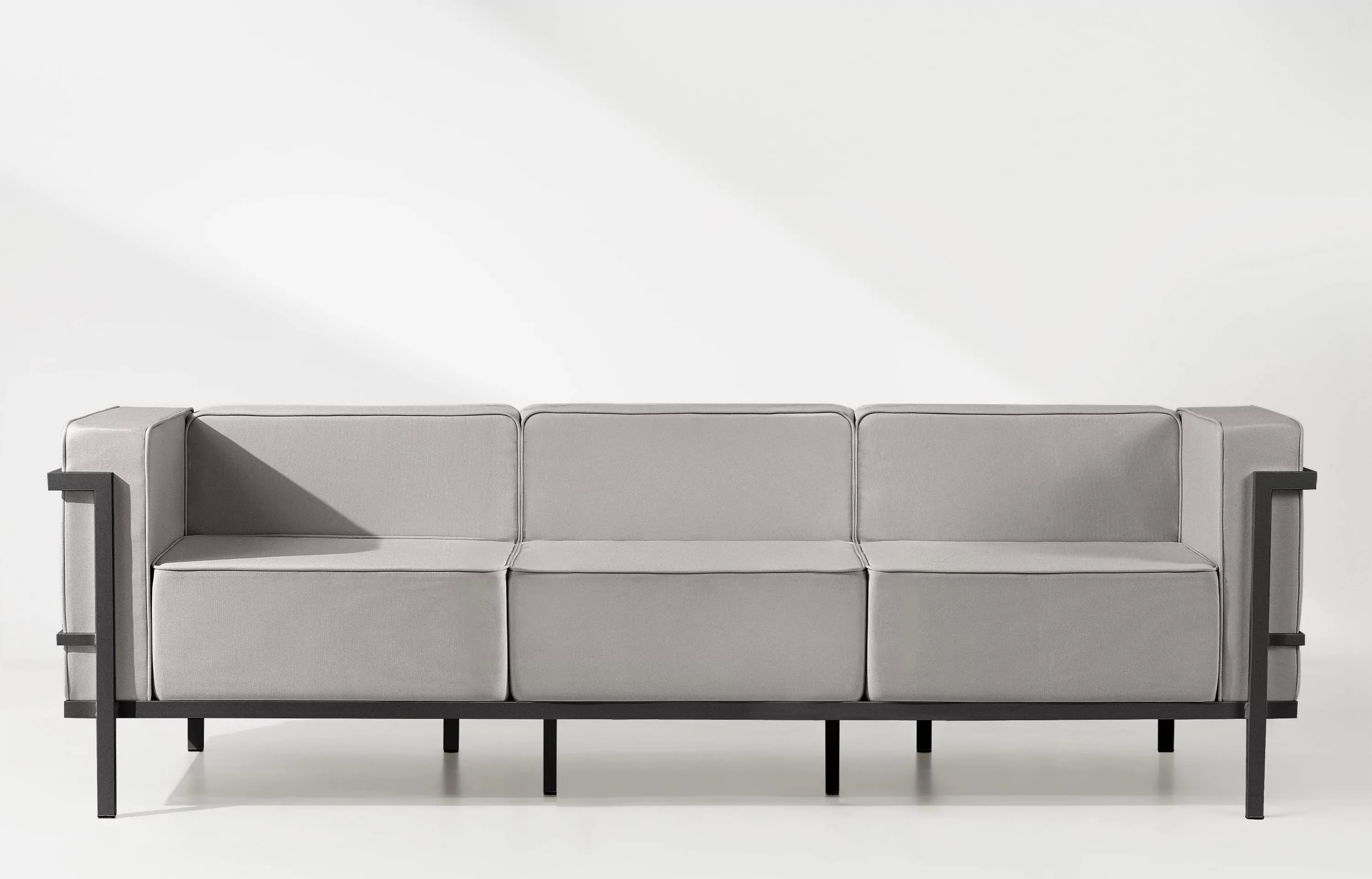 Lauko sofa TRIGO 3, pilka/šviesiai pilka, 229x69x70 cm