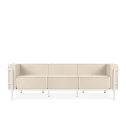 Lauko sofa TRIGO 3, balta/kreminė, 229x69x70 cm