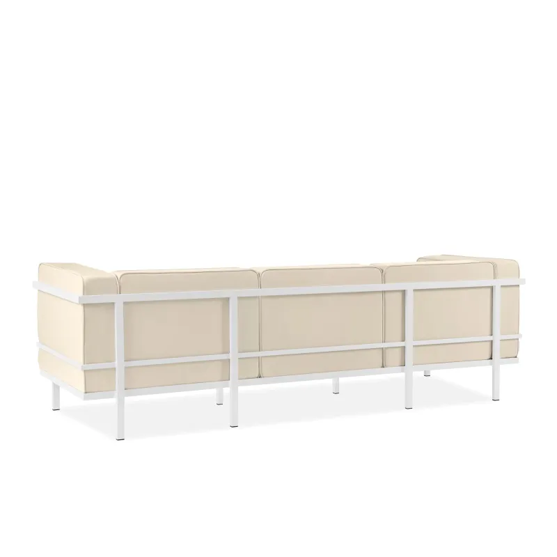 Lauko sofa TRIGO 3, balta/kreminė, 229x69x70 cm