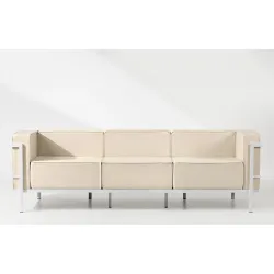 Lauko sofa TRIGO 3, balta/kreminė, 229x69x70 cm