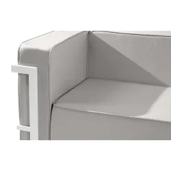 Lauko sofa TRIGO 3, balta/šviesiai pilka, 229x69x70 cm