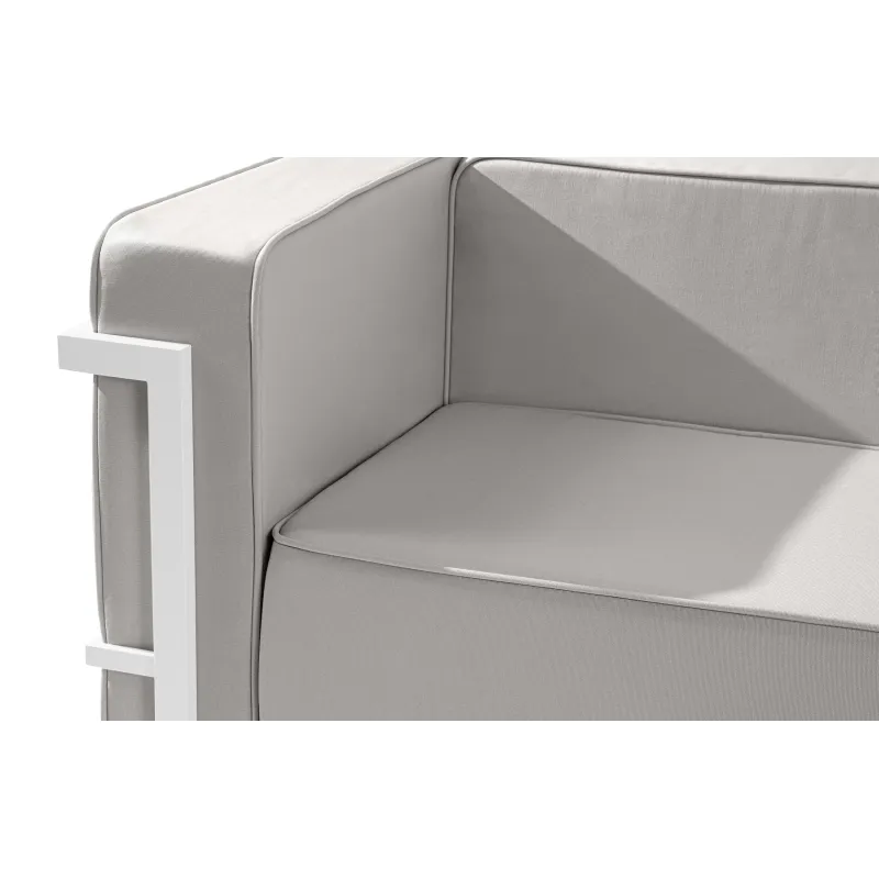 Lauko sofa TRIGO 3, balta/šviesiai pilka, 229x69x70 cm