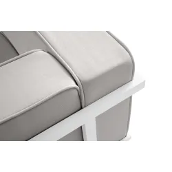 Lauko sofa TRIGO 3, balta/šviesiai pilka, 229x69x70 cm