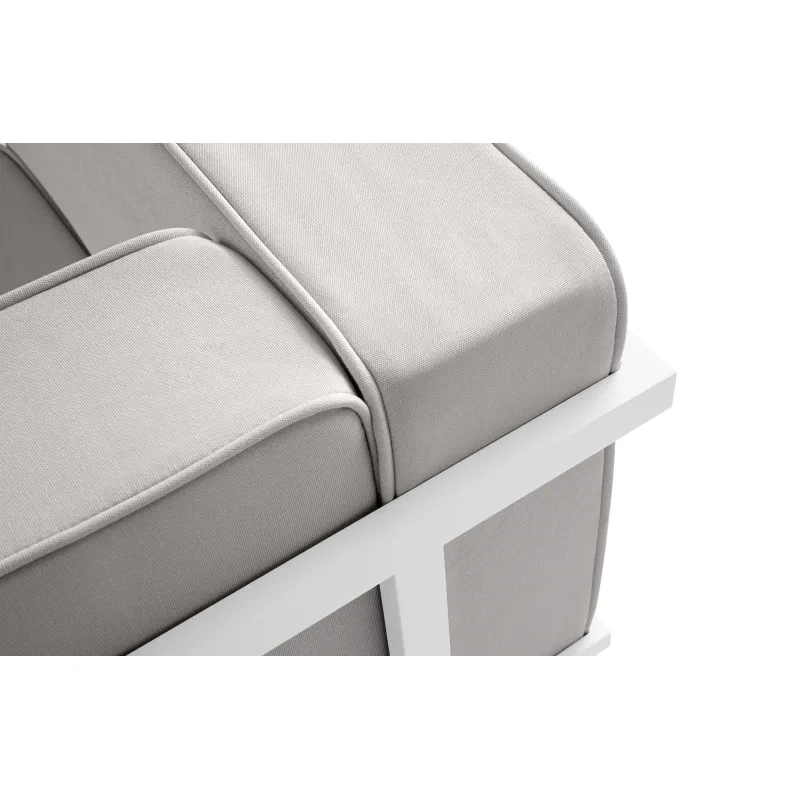 Lauko sofa TRIGO 3, balta/šviesiai pilka, 229x69x70 cm