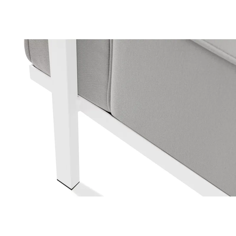 Lauko sofa TRIGO 3, balta/šviesiai pilka, 229x69x70 cm