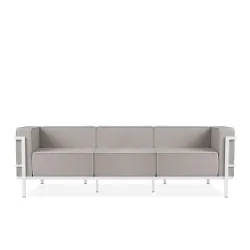 Lauko sofa TRIGO 3, balta/šviesiai pilka, 229x69x70 cm