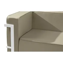 Lauko sofa TRIGO 3, balta/smėlio, 229x69x70 cm