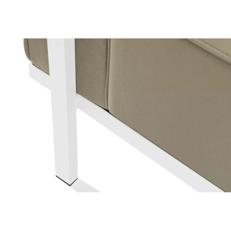 Lauko sofa TRIGO 3, balta/smėlio, 229x69x70 cm