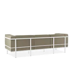 Lauko sofa TRIGO 3, balta/smėlio, 229x69x70 cm