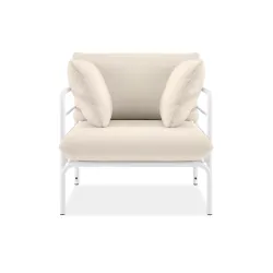 Lauko fotelis RAMBI, baltas/kreminis, 79x80x80 cm